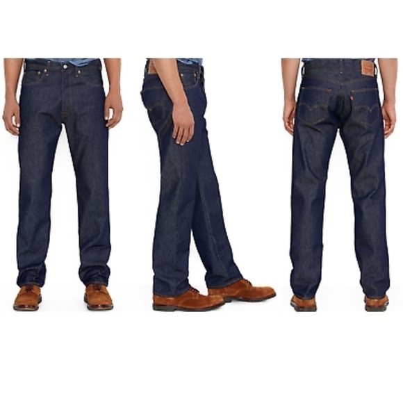 Levi's 501 Jeans Original Shrink to Fit Straight Leg Button Fly Denim Pant Rigid - Picture 1 of 13